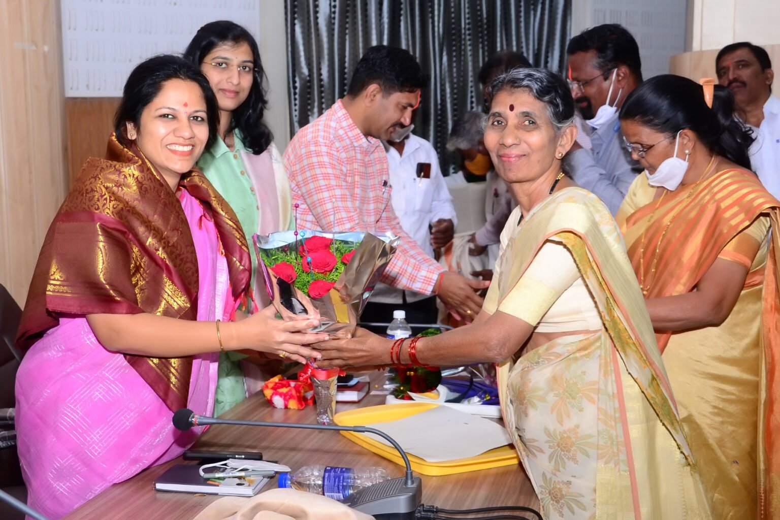 Award ceremony for Zilla Parishad officials.