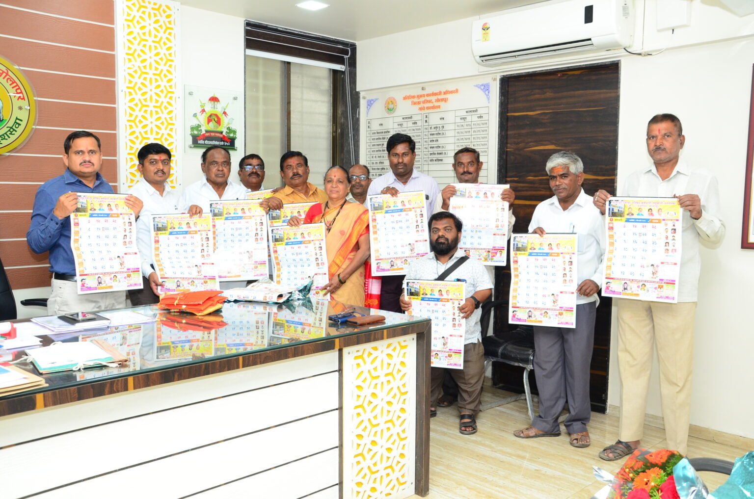 Zilla Parishad members receiving awards.