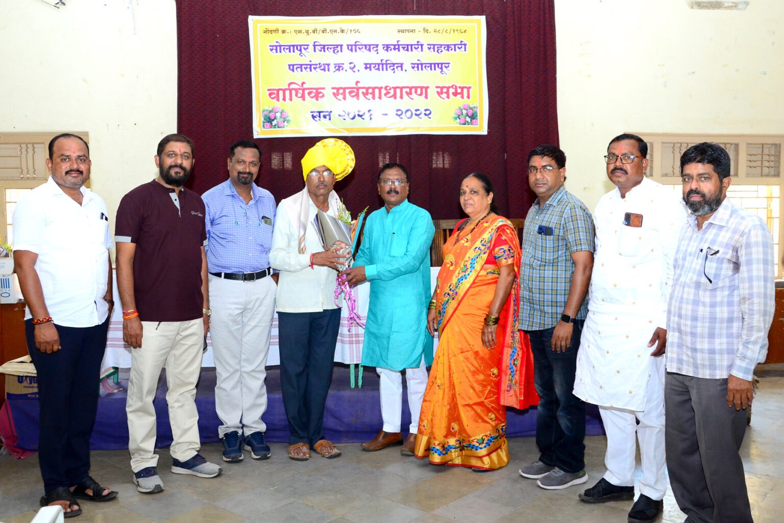 Award presentation to district council members.